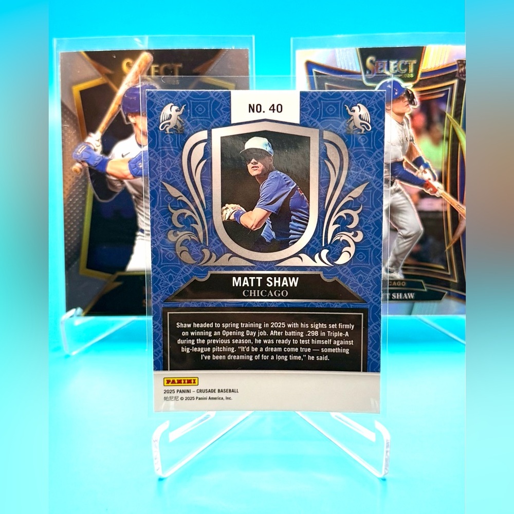 š„Matt Shaw Rookie Lot! Crusade Blue/Silver Refractor + Select Refractor Rookie! - Picture 3 of 8
